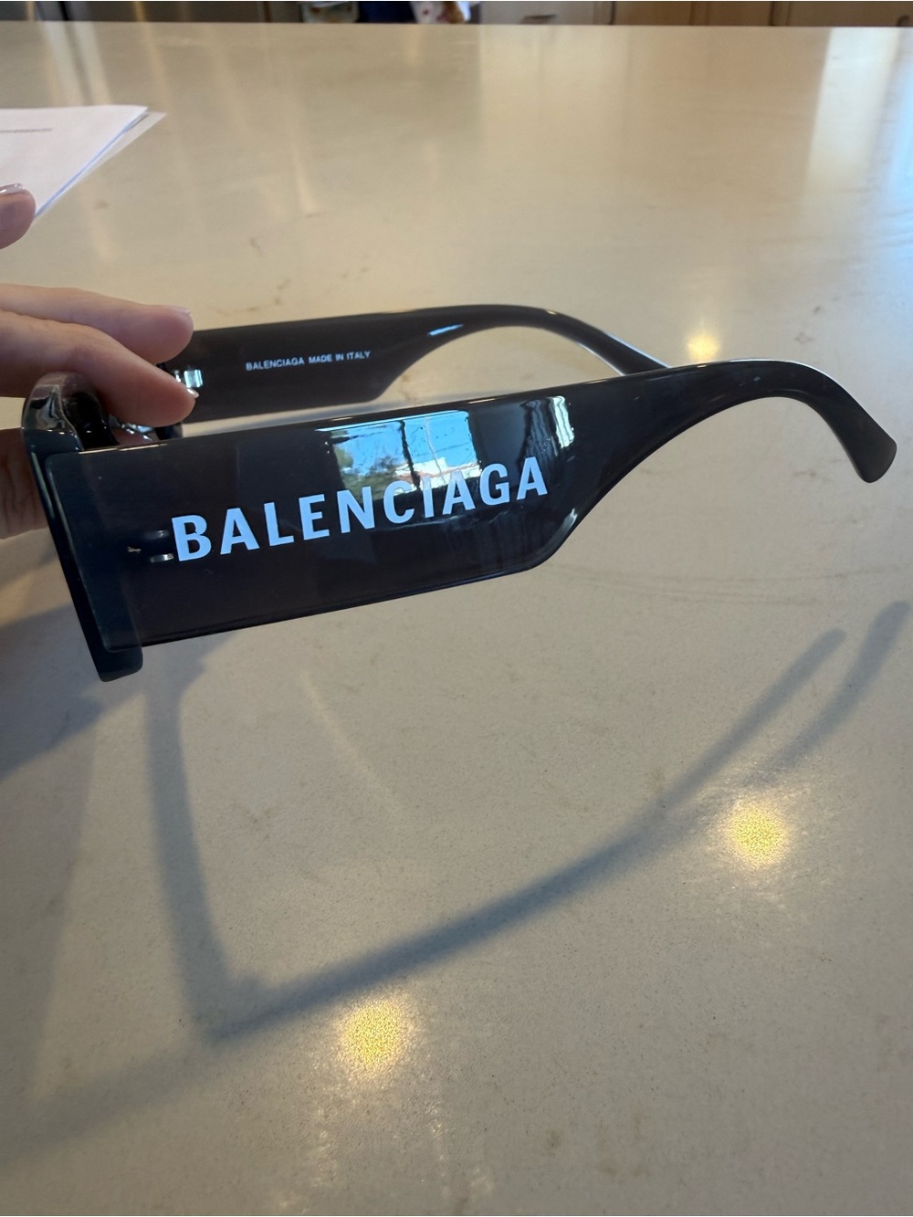 Balenciaga Black Oversized Logo Sunglasses